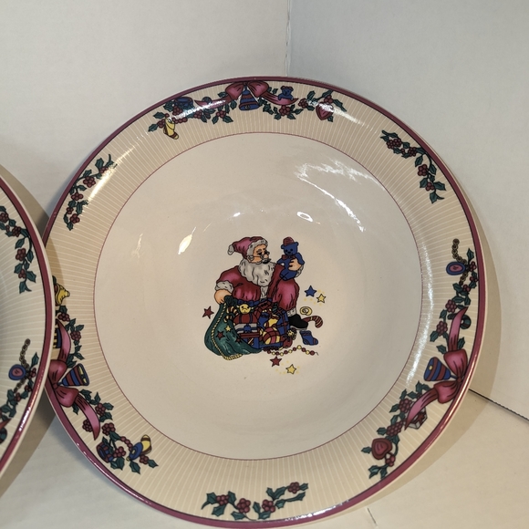 Vintage GEI Design Christmas Serving Bowls Set of 3 9 inch Retro Santa Gifts - Picture 8 of 16